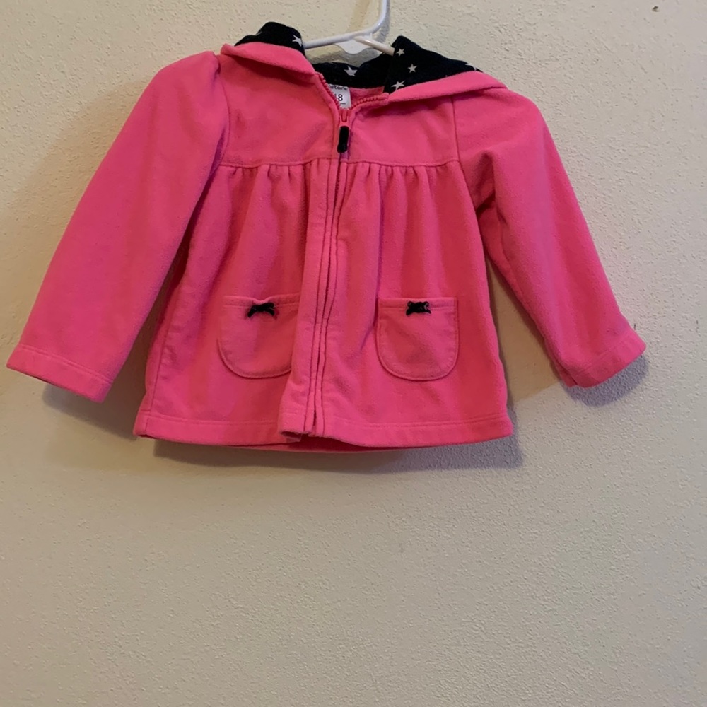 🌺 Carter’s Essential Pink Zippered Fleece Jacket for Infant Baby Girl. 18 months
